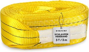 Dawnerz Schlaufen-Hebeband 3000 kg Direkt WLL, 3m - Schwerlast Hebegurt aus Polyester - Zweilagige Hebeschlinge mit Verstärkten Endschlaufen Dawnerz Schlaufen-Hebeband 3000 kg Direkt WLL, 3m - Schwerlast Hebegurt aus Polyester - Zweilagige Hebeschlinge mit Verstärkten Endschlaufen