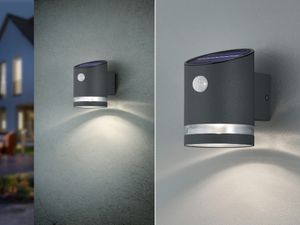 wandleuchte Salta solar led 9 x 13 cm stahlgrau