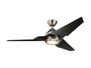 Stropný ventilátor 152 cm s LED svetlom 18 W na diaľkové ovládanie antický cín / saténová čierna Jade Kichler