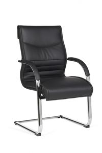 Amstyle Milano Visitor cantilever chair kožený vzhled černá; SPM1.067