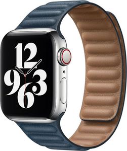 Apple 40mm Baltic Blue Leather Link - M/L Band Navy Leder