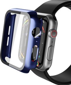 2x Hülle für Apple Watch 7/8/9 41mm Schutzhülle Case, 1x Blau 1x Transparent
