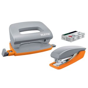 LEITZ Locher und Heftgeräte Set Urban Chic grau/orange LEITZ Locher und Heftgeräte Set Urban Chic grau/orange
