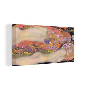 OneMillionCanvasses® - Leinwandbilder - 120x80 cm, Wasserschlangen II - Gemälde von Gustav Klimt, Wandbilder Kunstdruck Wanddekoration - Wanddekorationen - Wohnzimmer