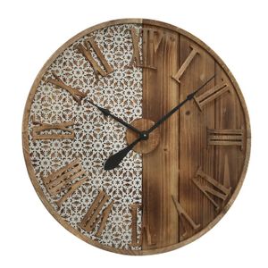 Wanduhr Abbey Uhr 70cm Römische Ziffern Metall / Holz