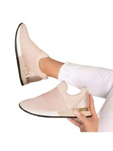 Damen Outdoor Viskose Schuhe Mode Lauf Fitnessschuhe Überbekleidung,Farbe:Beige,Größe:43