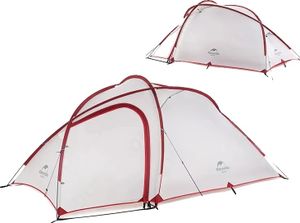 Naturehike Ultralehký kempinkový stan, vodotěsný s prostorem pro 3-4 osoby, odolný nylon 20D, snadná montáž, 3 osoby
