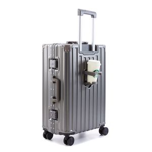 360Home Aluminium-Rahmen Trolley Koffer robust Multifunktion Reisekoffer Grau 20Zoll