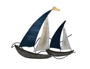 Wanddeko Schiff Metall Segelboot Segel Boot Maritim Deko Hänger Skulptur Figur