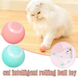 2x Intelligentes Automatisches Rollende Kugel Katzenspielzeug mit Capnip, Elektrisches interaktives USB Katzenspielzeug zum Trainieren des Indoor Spielens, 4.3.cm, rosa/blau