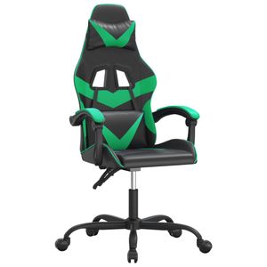 herná stolička vidaXL čierna a zelená umelá koža