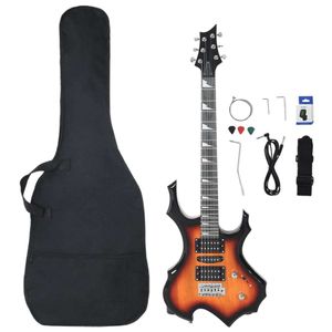 vidaXL E-Gitarre für Anfänger mit Tasche Braun und Schwarz 4/4 39"