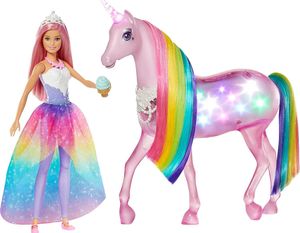 Barbie GWM78 - Dreamtopia Magisches Zauberlicht Einhorn mit Berührungsfunktion, Licht und Sound, Puppen Spielzeug und Puppenzubehör ab 3 Jahren, Reduzierte Verpackung
