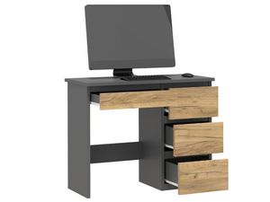 Meblowa1 Computertisch Beta 3 Anthrazit 94x43x75cm Schreibtisch mit 4 Schubladen laminierte Platte modernes Design für Büro & Kinderzimmer