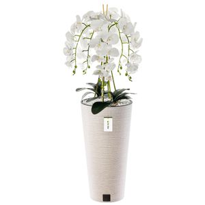 Künstliche Orchidee Kaskaden Blumenstrauß Weiß im Topf Weiß H 110 cm Heimbüro Dekoration, Kunstpflanze Orchidee, Kunstblume, Künstliche Orchidee im Topf