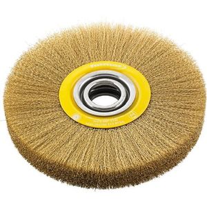 FORMAT Rundbürste Messingdraht 150x22mm, Körnung:nv, Ausführung:gewellt, Drahtstärke:0,3 mm, Bürsten-Ø:150 mm, Besatzlänge:43 mm