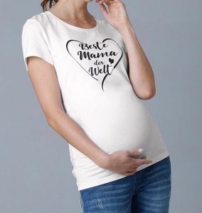 NEUN MONATE Umstandsshirt Schwangerschaftsshirt Spruch "Beste Mama der Welt"