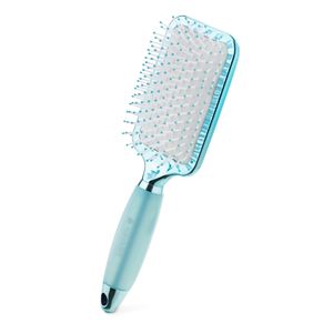 Navaris Haarbürste mit Gel Griff - Paddle Brush für kurze & lange Haare - zum Bürsten Föhnen - Haar Bürste Kamm mit Belüftungsloch - Blau Weiß