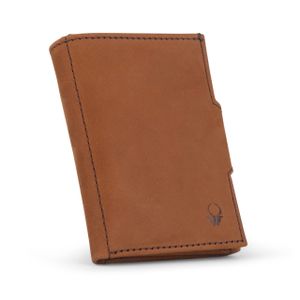 DONBOLSO NextGen Slim Wallet – Minimale Geldbörse – Münzfach, RFID-Schutz, bis zu 11 Karten, Mini-Geldbörse, 9 x 7,1 x 2 cm – Vintage Braun