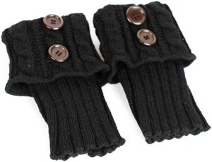 Damen stricken Stulpen Socken Gestrickte kurzer Punkt Legwarmer Boot-Abdeckung Socken schwarz