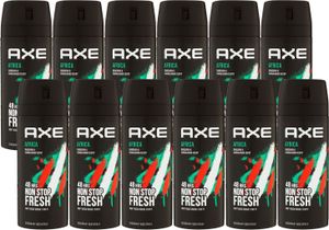 Axe Africa 12 x 150 ml Deodorant Deospray Deo Spray Set neues Design