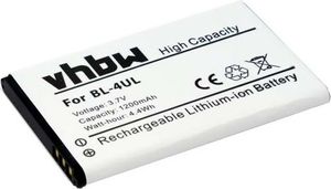vhbw Akku Ersatz für Nokia BL-4UL, BL-4WL für Handy Smartphone Telefon (1200 mAh, 3,7 V, Li-Ion)