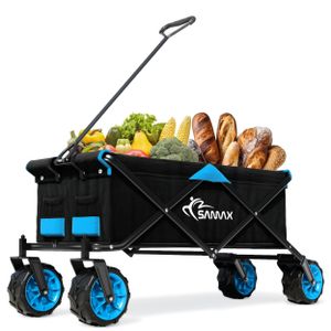 SAMAX Skladací ručný vozík Offroad - čierny / modrý