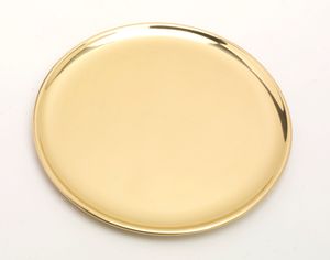 Kerzenteller, Dekoteller Messing Gold poliert Ø 19 cm ideal für Kerzen, Taufkerzen, Hochzeitskerzen