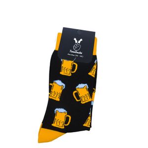 TwoSocks lustige Socken - Bier Socken schwarz, Motivsocken für Damen & Herren  Baumwolle Einheitsgröße