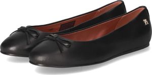 Tommy Hilfiger Damen Ballerinas Schwarz Glattleder Größe: 42