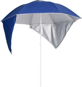 Parasol plażowy z sekcjami bocznymi niebieski 215 cm