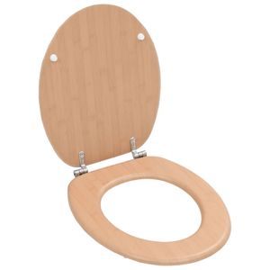 vidaXL Toilettensitze 2 Stk. mit Deckel MDF Bambus-Design