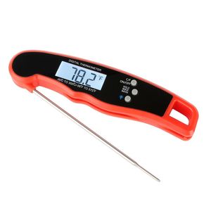 Küchenthermometer Digitales Thermometer mit 3-Sekunden-Sofortanzeige, faltbarer langer Sonde und LCD-Bildschirm, automatischem Ein-/Ausschalten für Küche, Grill, Grill, Babyfütterung