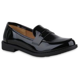 VAN HILL Damen Loafers Slippers Schlupf-Schuhe 840657, Farbe: Schwarz, Größe: 37