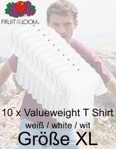 10er Pack Fruit of the Loom Valueweight T