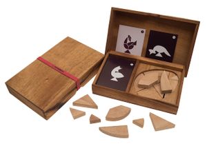 Varianten des Tangram Spieles für 2 Personen, Holz, Legespiel, Holzspiel, Denkspiel, Knobelspiel, Geduldspiel aus Holz, Modell:Ei
