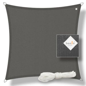 hanSe® Marken Sonnensegel HDPE Quadrat 2x2m Graphit UV-Schutz Sonnenschutz Schattenspender