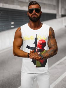 Ozonee Herren-Tank-Top Gwarholt weiß M