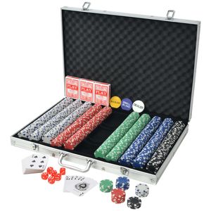 vidaXL Poker Set mit 1.000 Chips Aluminium