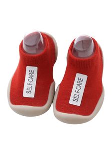 Baby Nicht Schlupf Slipper Schlafzimmer Stricken Sockschuhe Lässige Erste Walkerbodenschuhe, Farbe: Rot, Größe: 22