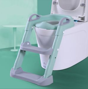 Baby-Töpfchen-Toilettensitz mit Treppe: Kinder-Toilettensitz-Toilettentrainer für Kleinkinder, Jungen und Mädchen – höhenverstellbarer und faltbarer Reise-Badezimmersitz mit spritzwassergeschütztem Griff,grau