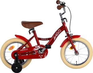 AMIGO Kinderfahrräder Mädchen Triangle 14 Zoll 23 cm Junior Rücktrittbremse Rot
