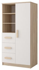 Regal Kinderregal Bücherregal 80cm Sonoma/Weiß mit sonoma Griffe Jonas 05