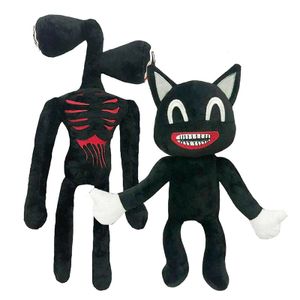2 × Cartoon-Plüschtier, schwarze Katze, Whistle-Man-Monster-Plüschtier, Sirenenkopf-Plüschtier, Kindergeschenk
