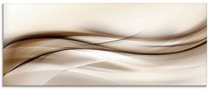 ARTland Glasbild Braune abstrakte Welle Größe: 125x50 cm