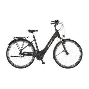 FISCHER E-Bike Pedelec City Cita 2.2, Rahmenhöhe 43 cm, 28 Zoll, Akku 522 Wh, Mittelmotor, tiefer Einstieg, Nabenschaltung, LED Display, schwarz