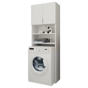 Selly Home Waschmaschine Regal – Bad Kommode für automatische Waschmaschine – Badezimmerschrank – Waschmaschinenschrank für Badezimmer – Badezimmermöbel – Schrank Weiss