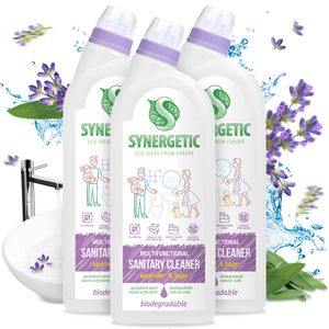 SYNERGETIC öko Hygiene-Reiniger Sanitärreiniger, Lavendel und Salbei, 3x700 ml