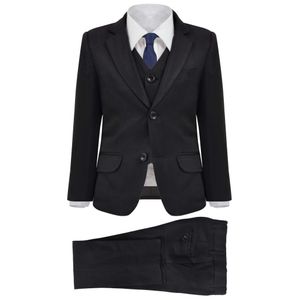 vidaXL Chlapčenský oblek, 3-dielny, veľkosť 116/122 Black