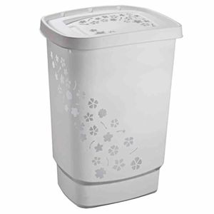 Rotho Wäschesammler Flowers, 55 l grau